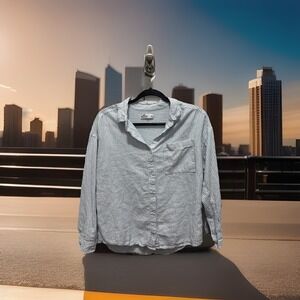 Hollister HCO Retro Women's Large/L Pinstripe Button Up Casual Shirt VGC